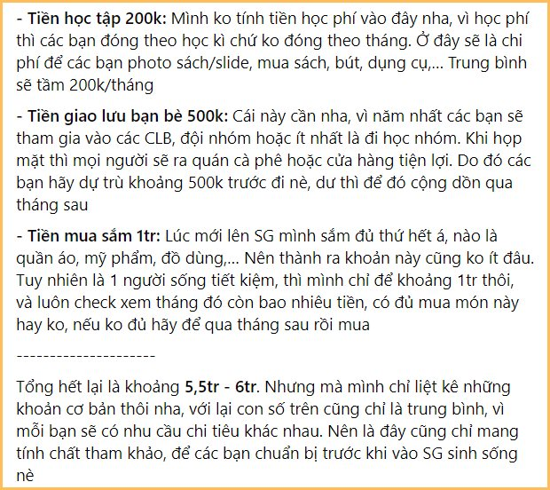 Sinh viên ở TP.HCM mỗi tháng tiêu hết 6 triệu: Nghe tưởng nhiều nhưng “soi” chi tiết cũng chẳng cắt giảm được khoản nào- Ảnh 2.