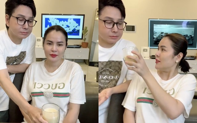 NSƯT Vũ Luân tự tay pha sữa, chăm sóc chu đáo cho Phương Lê trên livestream- Ảnh 1.