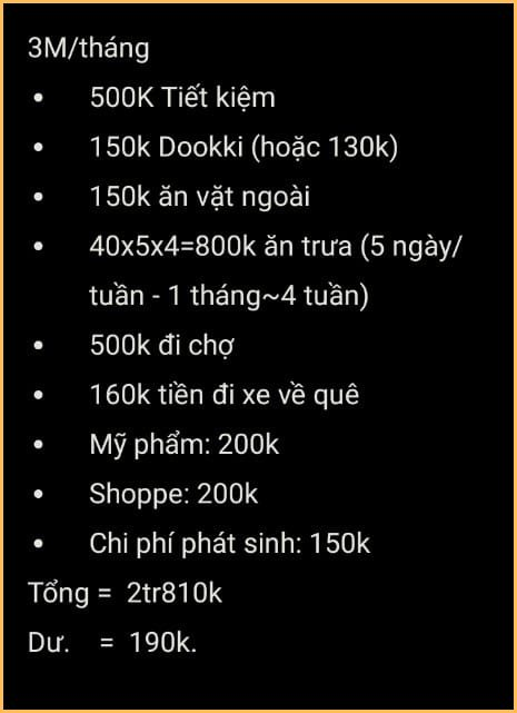 Tân sinh viên cần lấy bảng chi tiêu này làm thước đo mẫu mực: Chuẩn chỉ đâu ra đấy, vẫn dư tiền dự phòng- Ảnh 2.