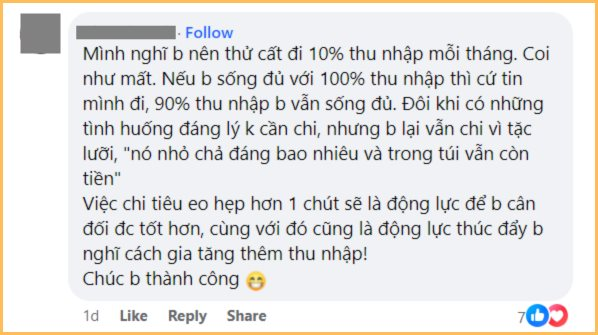 23 tuổi lương 8 triệu, không mất tiền thuê nhà vẫn chẳng tiết kiệm nổi: Cô gái được CĐM khuyên “còn trẻ đừng quá đặt nặng việc tiết kiệm” - Ảnh 7.