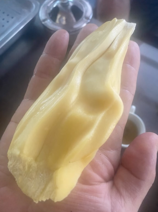 Chủ nhà bổ quả mít 54,5kg ở Hải Dương, múi mít bên trong gây ngỡ ngàng - Ảnh 2.