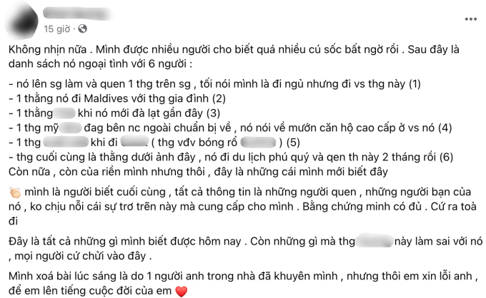 Chồng phốt vợ ngoại tình với 6 người đàn ông khi đang có con nhỏ gây chấn động, là couple từng khoe hạnh phúc đáng mơ! - Ảnh 1.