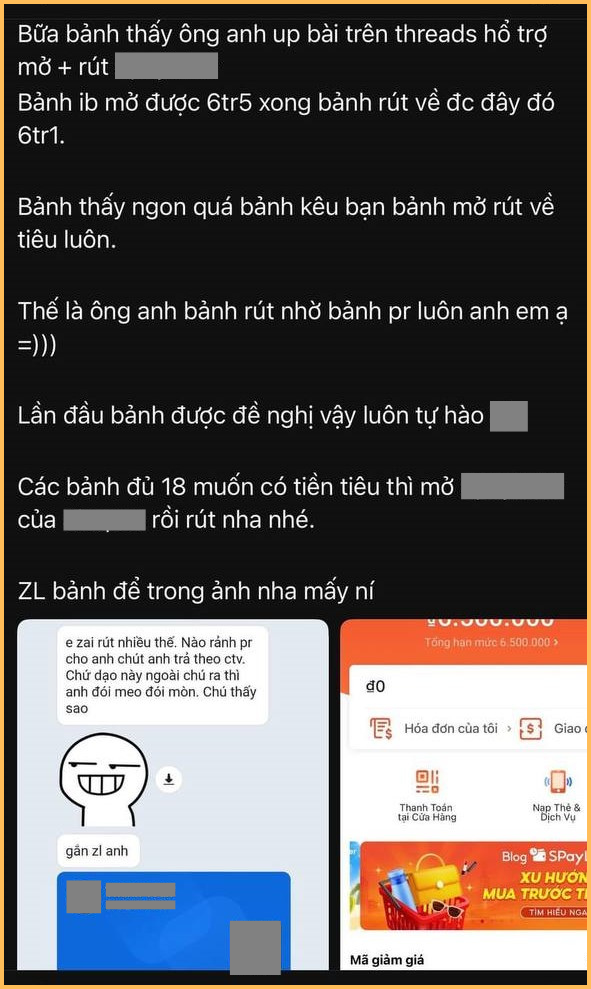 Lên Threads rủ nhau mở ví trả sau rút tiền rồi khóa ví để không phải trả: Tỉnh lại đi các “bảnh” ơi! - Ảnh 1.