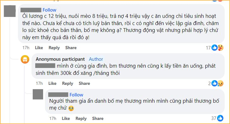 35 tuổi, lương 12 triệu không đủ sống còn nuôi 40 con mèo, người phụ nữ khiến CĐM bức xúc: “Thương động vật nhưng cũng phải thương bố mẹ mình nữa chứ!”- Ảnh 3.