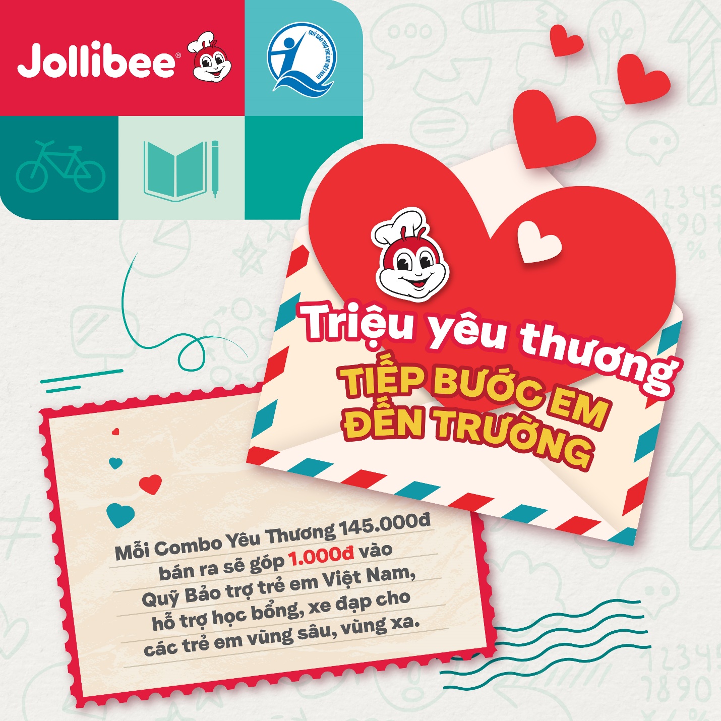 Thương hiệu "triệu người yêu" Jollibee tiếp tục tạo dấu ấn với dự án "Triệu yêu thương, tiếp bước em đến trường"- Ảnh 3.