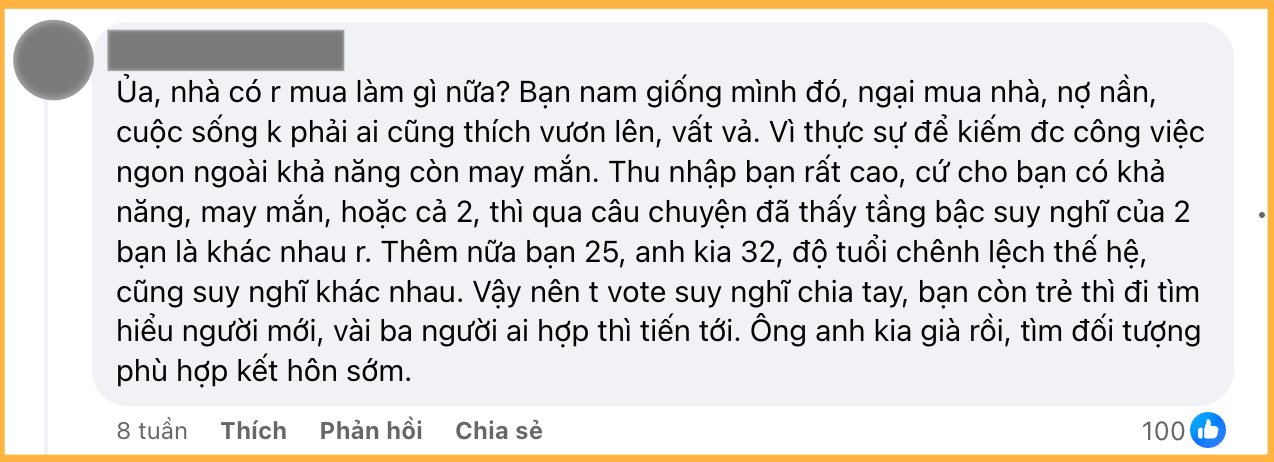 25 tuổi kiếm 60 triệu/tháng, sổ tiết kiệm 1 tỷ đồng cảm thấy bế tắc với bạn trai sống an phận vì đã có phần thừa kế nhà 9 tỷ- Ảnh 3.