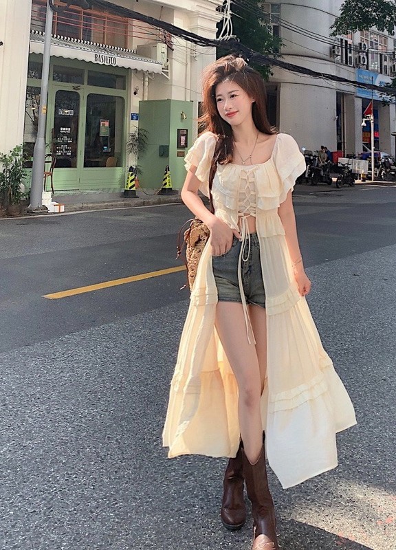 13 chiếc áo váy mặc cùng quần jeans xinh nhất Shopee, trend của Rosé "slay" mãi thôi!- Ảnh 17.