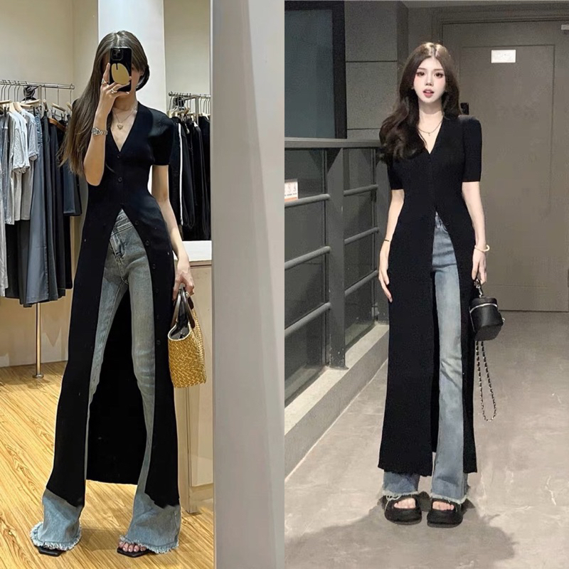 13 chiếc áo váy mặc cùng quần jeans xinh nhất Shopee, trend của Rosé "slay" mãi thôi!- Ảnh 25.