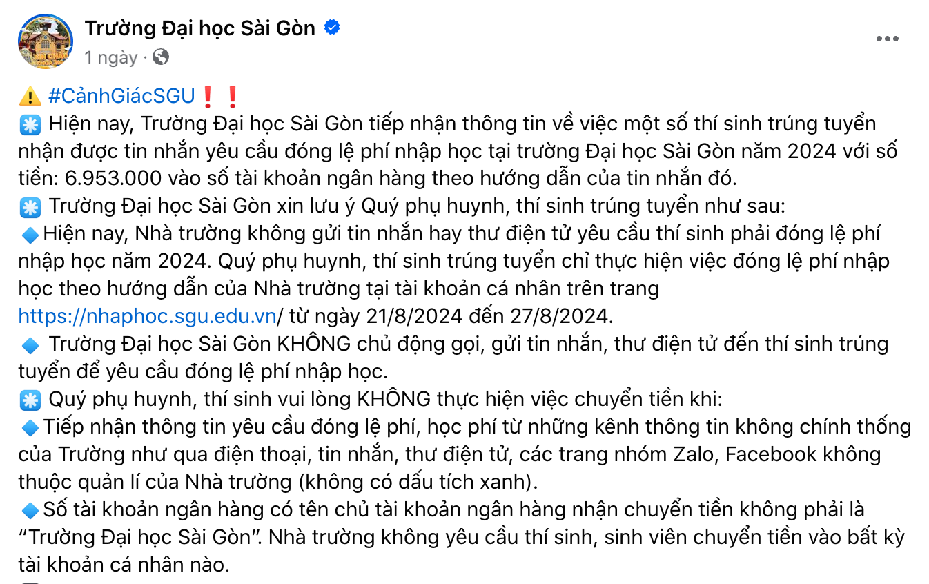 Sinh viên "sập bẫy" chuyển tiền học phí, nhiều trường ra cảnh báo- Ảnh 1.