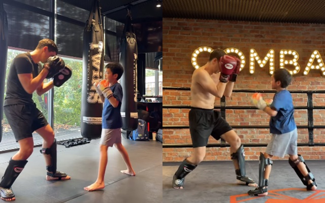 Con trai Tăng Thanh Hà gây bất ngờ với khả năng đấm boxing- Ảnh 1.