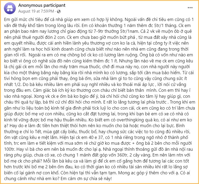 Cố gắng tiết kiệm lắm rồi vẫn chẳng dư dả nổi vì chồng luôn hài lòng với mức lương 7 triệu- Ảnh 1.