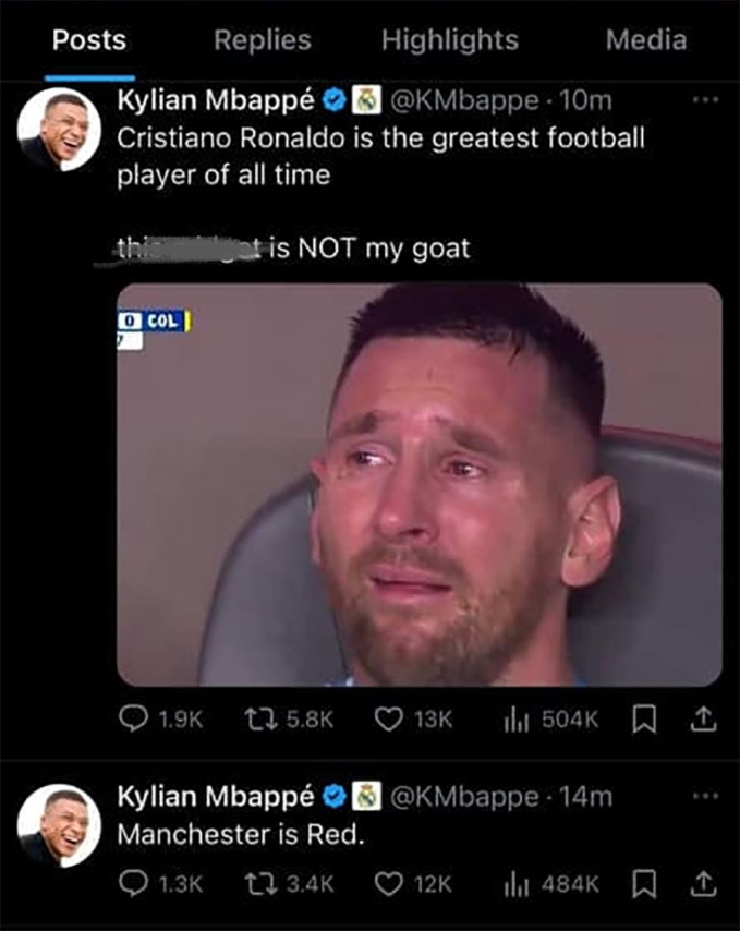 Sốc: Mbappe công khai chế giễu khi Messi khóc, khẳng định Ronaldo mới là người vĩ đại nhất thế giới, thực hư thế nào?- Ảnh 1.