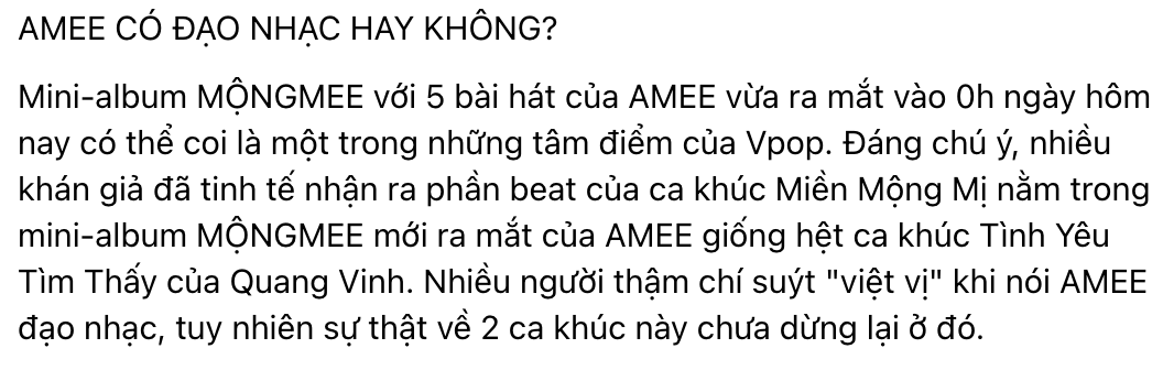 Bài hát được yêu thích nhất trong album của AMEE đạo nhạc?- Ảnh 2.