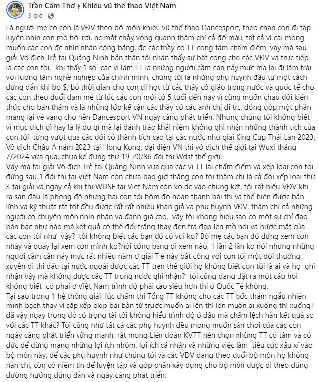 Mẹ vợ của Bùi Tiến Dũng bức xúc "tố" trọng tài tại giải khiêu vũ trẻ bất công với con mình, liệu có liên quan bài "tố" của Khánh Thi?- Ảnh 1.