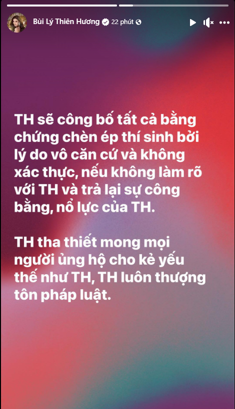 Tiếp tục drama căng hậu Miss Grand: Bùi Lý Thiên Hương đăng đàn sẽ công bố bằng chứng bị chèn ép- Ảnh 1.