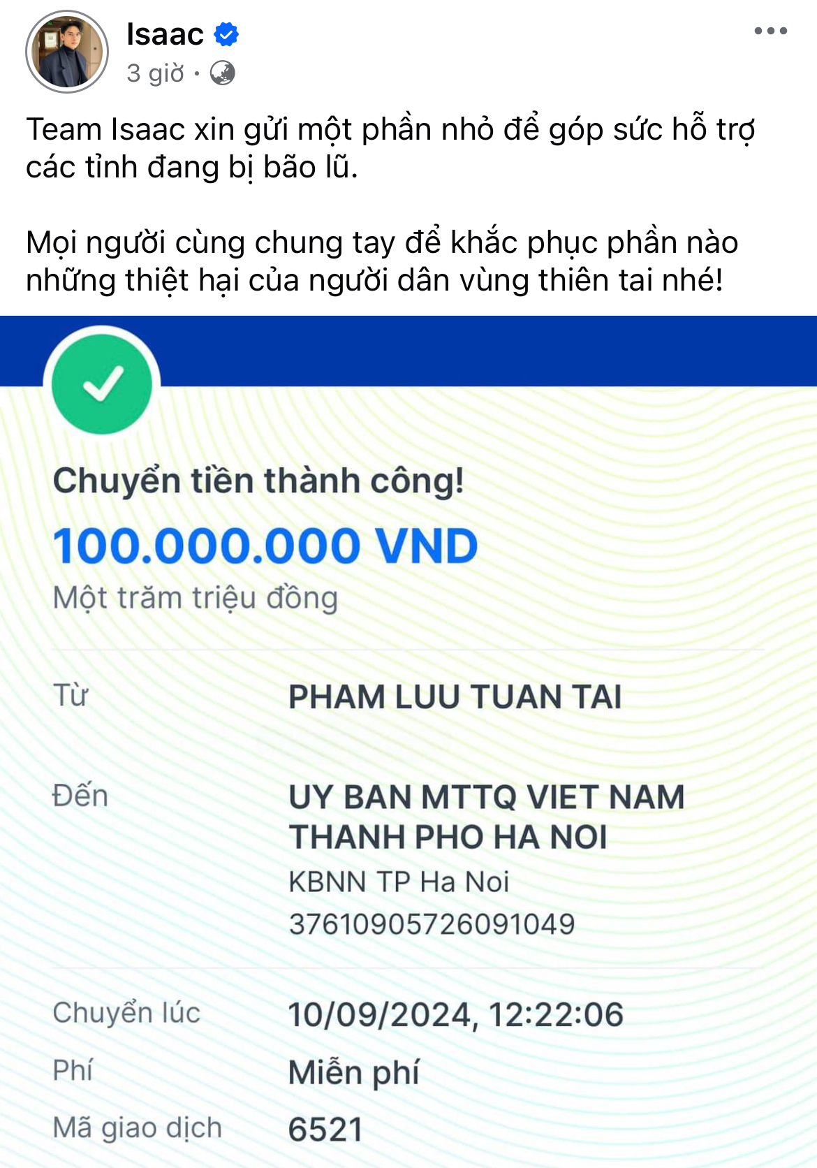 Thêm hơn 30 sao Việt đồng lòng đóng góp hàng tỷ đồng hỗ trợ bà con vùng bão lũ- Ảnh 9.