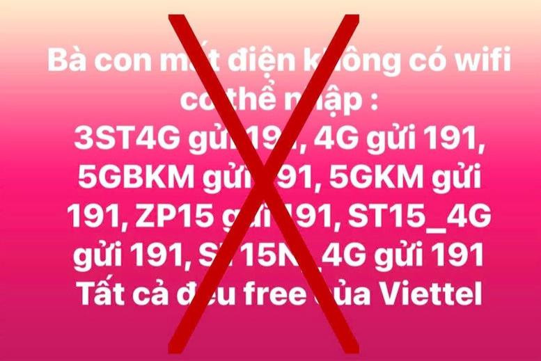 Cảnh báo tin giả kêu gọi đăng ký 4G Viettel miễn phí khi mất điện do ảnh hưởng của bão lũ- Ảnh 1.