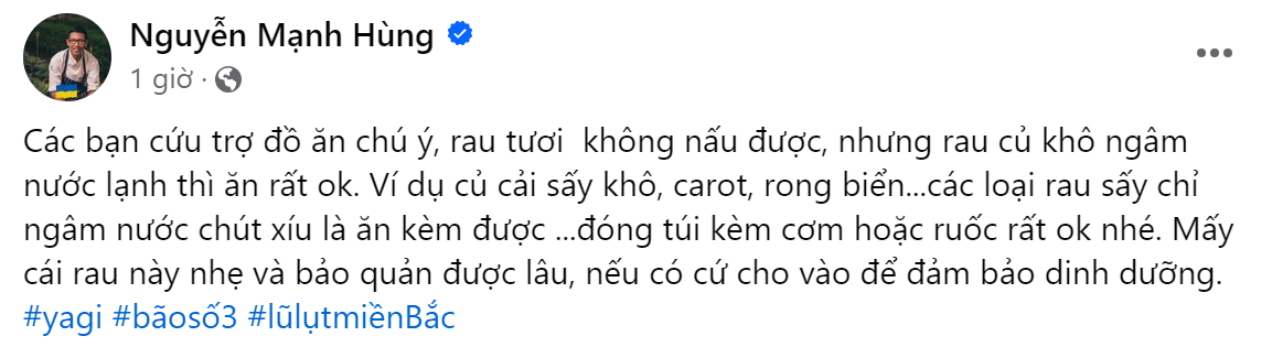 Đầu bếp 5 sao chia sẻ món ăn cứu trợ cực tiện lợi để người dân vùng lũ không chỉ no mà còn đủ chất dinh dưỡng- Ảnh 4.