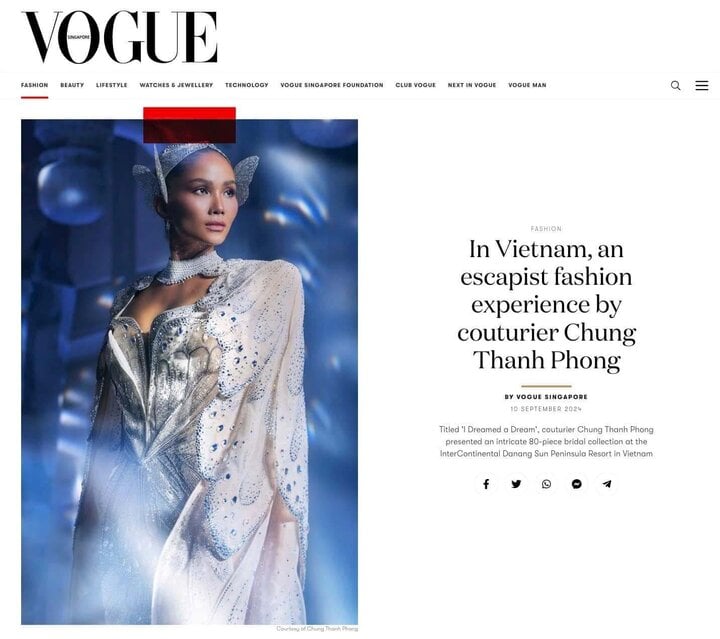 Tạp chí Vogue Singapore khen show diễn của NTK Chung Thanh Phong- Ảnh 1.