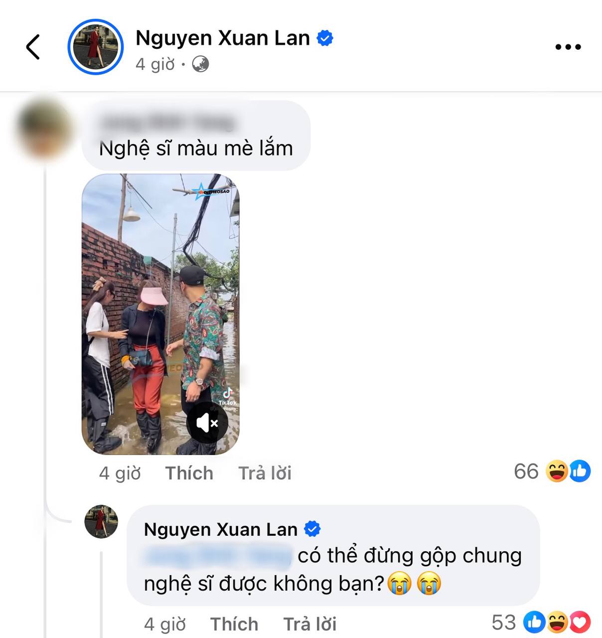 Xuân Lan bức xúc: