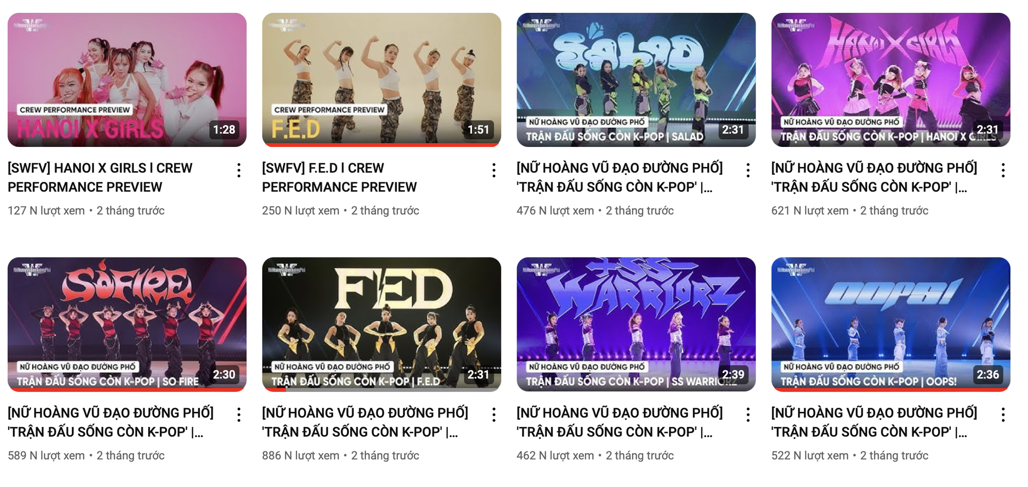 Thậm chí, các màn trình diễn này đã được đăng tải trên kênh Youtube của chương trình từ lâu nhưng khán giả đã phải xem lại mà không được biết kết quả