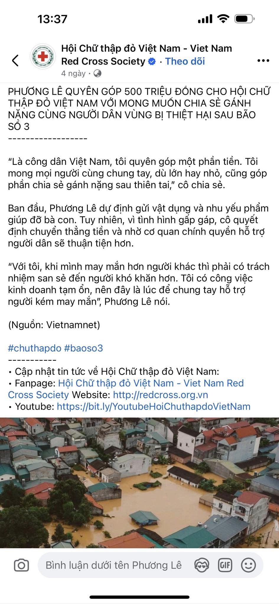 Bị dân mạng tố phông bạt, Phương Lê tung sao kê: