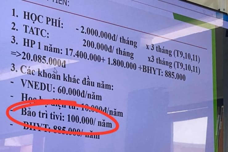 Trường học ở Đồng Nai thu tiền bảo trì tivi 100 nghìn đồng/học sinh: Hiệu trưởng nói trường mới đổi tivi- Ảnh 1.