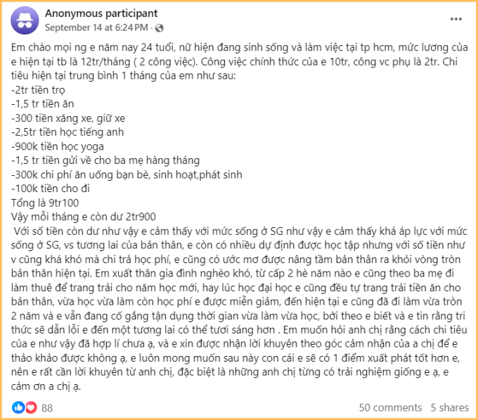 Mê cách cô bạn này chi tiêu với mức lương 12 triệu: Đầu tư cho bản thân, phát tâm làm từ thiện mà vẫn dư tiền gửi bố mẹ- Ảnh 1.