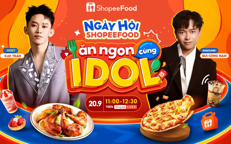 Trước thềm công diễn, bộ đôi anh tài Kay Trần - Bùi Công Nam "đánh lẻ" livestream mukbang phá đảo ShopeeFood- Ảnh 1.