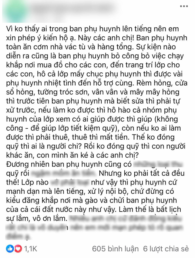 Quan điểm gây tranh cãi nhất MXH hôm nay: "Đừng đi khắp nơi chê bai ban phụ huynh, làm thế là bất lịch sự lắm, vô ơn lắm"- Ảnh 1.