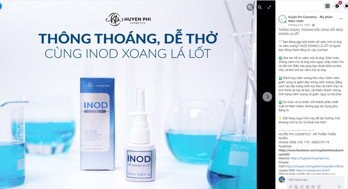 Huyền Phi Cosmetics từng bị phạt, thu hồi và đình chỉ lưu hành sản phẩm vì có chứa chất cấm