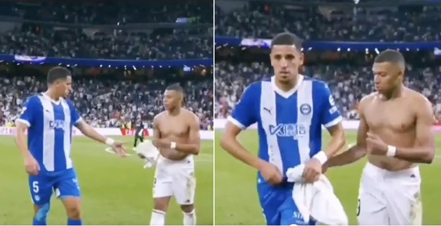 Hậu vệ Alaves bị trừng phạt vì xin áo của Mbappe- Ảnh 1.