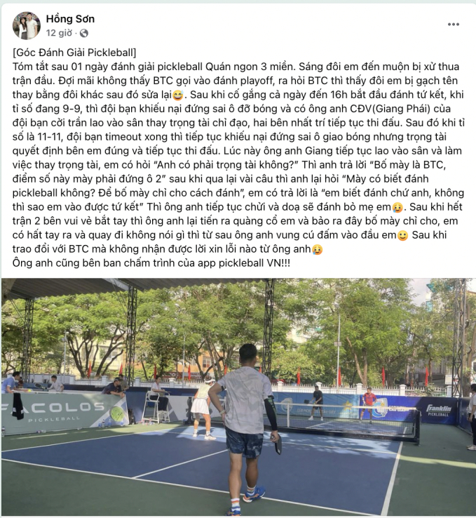 Thành viên BTC giải pickleball hành hung VĐV, môn thể thao thị phi nhất hè 2024 lại dính tranh cãi?- Ảnh 1.