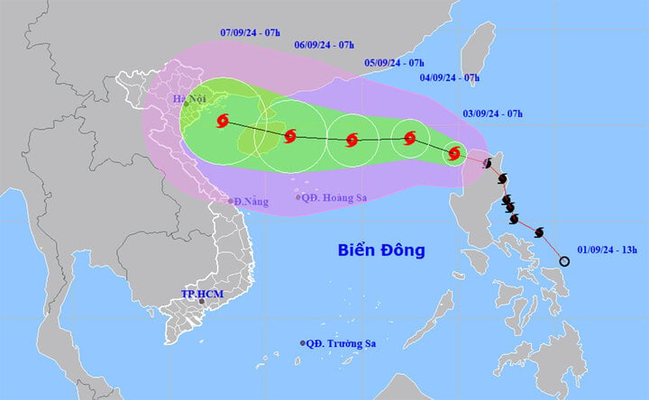 Bão Yagi giật cấp 11 đi vào Biển Đông, di chuyển rất nhanh hướng vào đất liền nước ta- Ảnh 1.