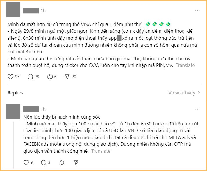 Hoang mang: Thẻ Visa Debit tự động phát sinh nhiều giao dịch giữa đêm, tổng số tiền bị trừ lên tới hơn 40 triệu!- Ảnh 2.