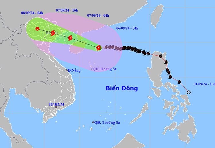 Thời tiết ngày 6/9: Bão số 3 (bão Yagi) mạnh cấp 16, di chuyển theo hướng Tây- Ảnh 2.