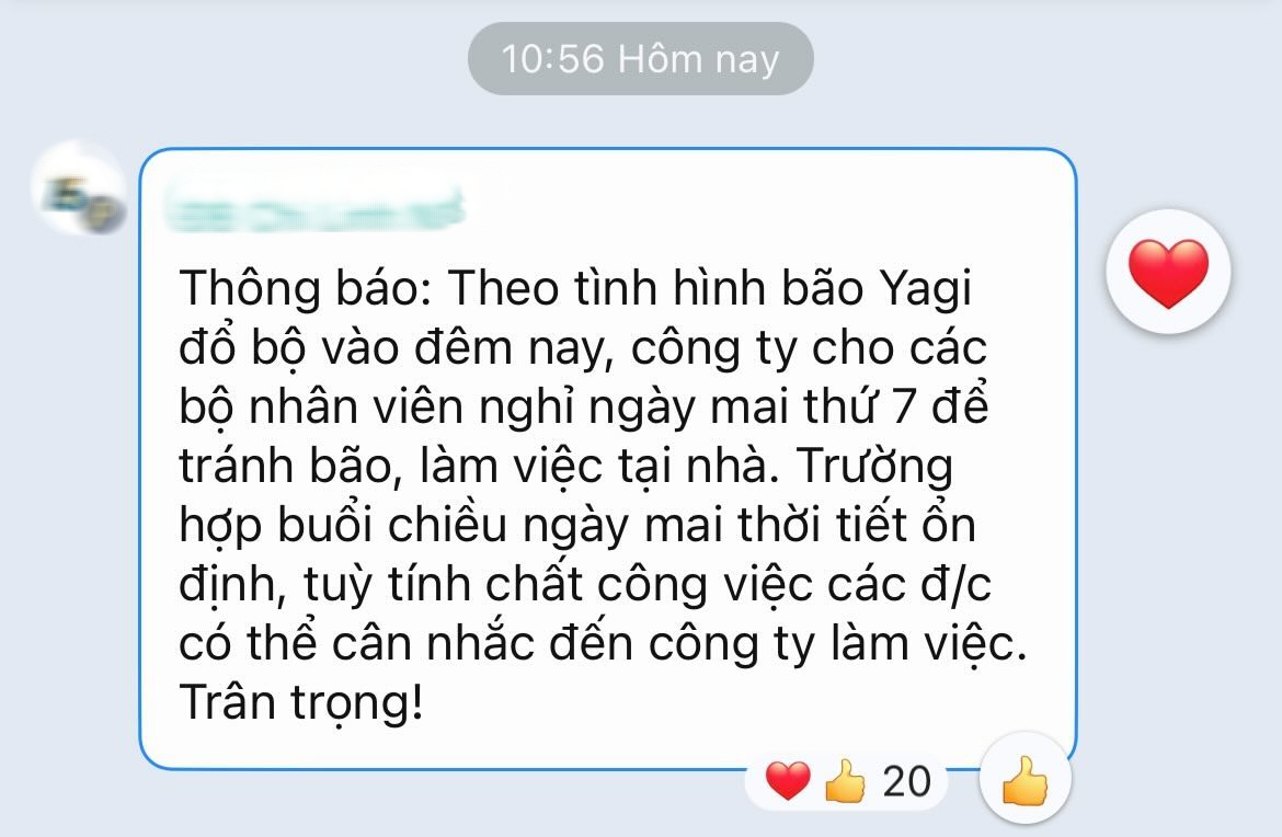 Hơn 100.000 người tham gia nhóm nghỉ học, nghỉ làm do siêu bão Yagi: Dân công sở tiết lộ nỗi lo ngay lúc này- Ảnh 2.