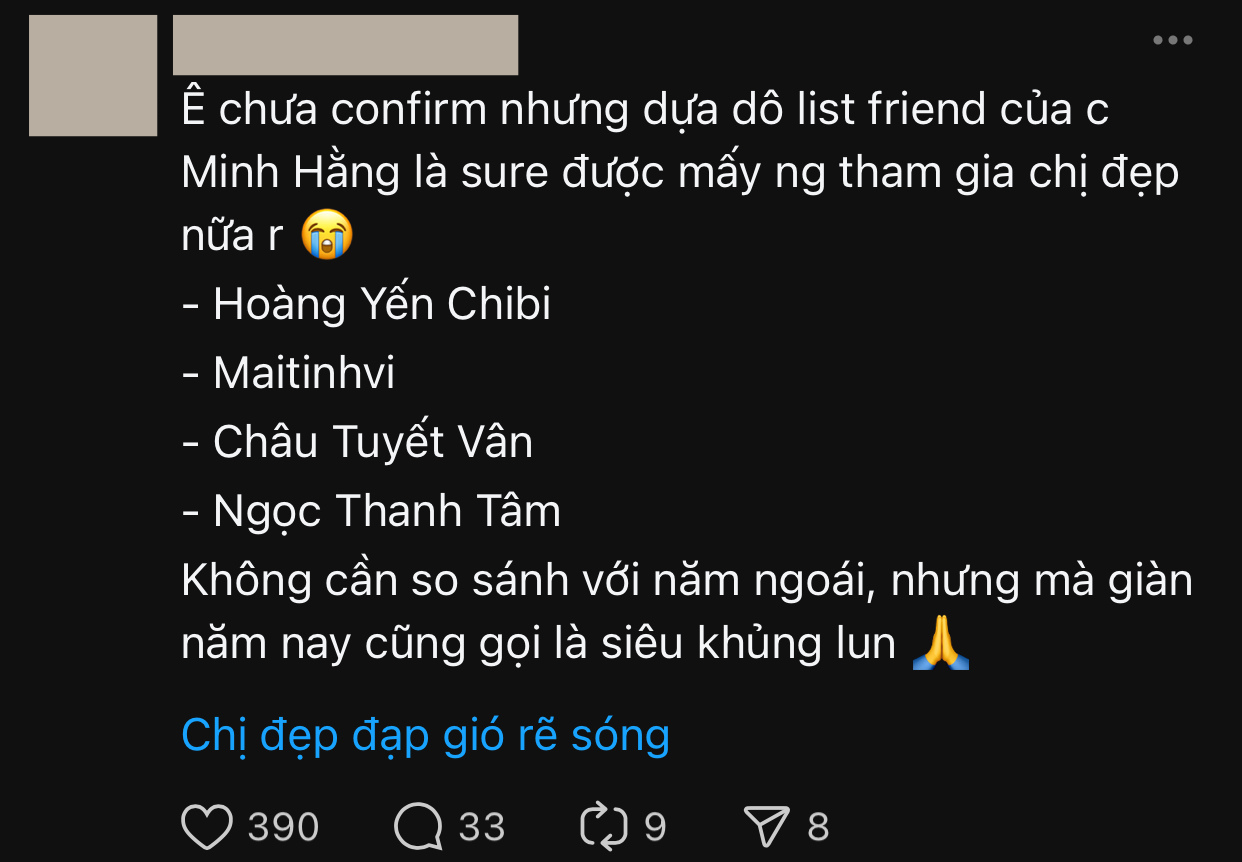 Minh Hằng làm lộ dàn Chị Đẹp tham gia mùa 2, có một VĐV 5 lần vô địch thế giới- Ảnh 1.