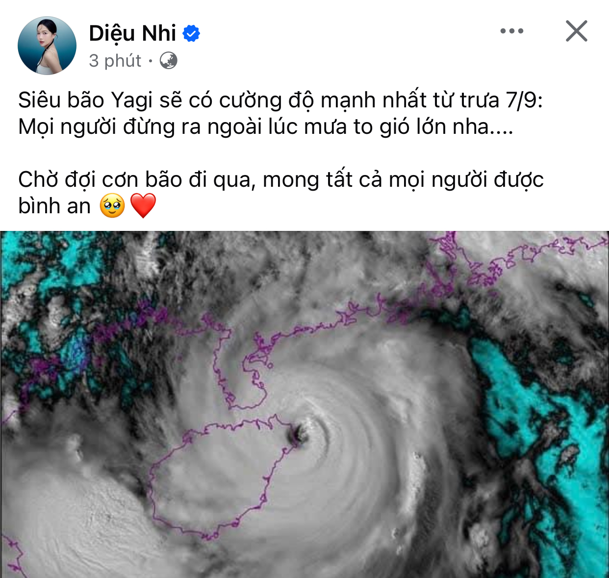 Các sao Việt mong mọi người bình an vượt qua cơn bão!- Ảnh 2.