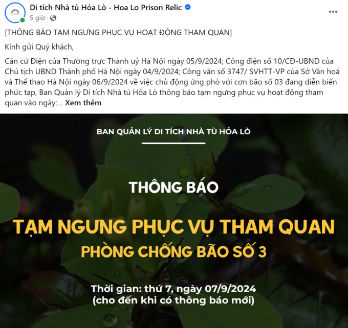 Bão số 3 đổ bộ: Hàng loạt quán cà phê, địa điểm du lịch đến TTTM đều thông báo tạm ngừng hoạt động- Ảnh 2.