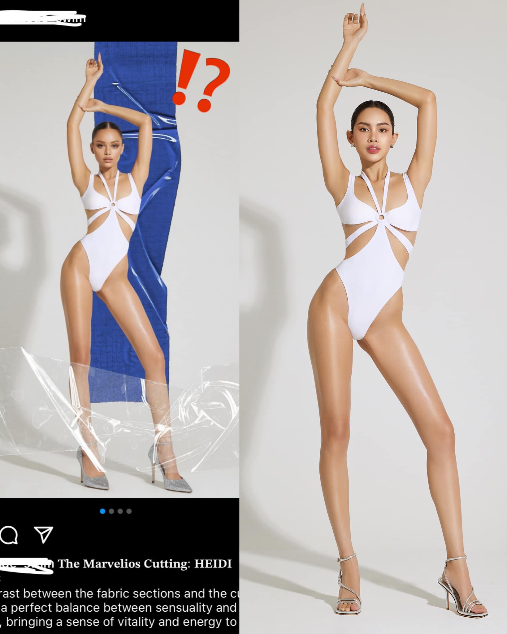 Học trò Hương Giang tố bị brand đồ bơi "thay đầu" ảnh mình bằng mẫu Tây, thương hiệu mang công nghệ AI ra lập luận- Ảnh 2.