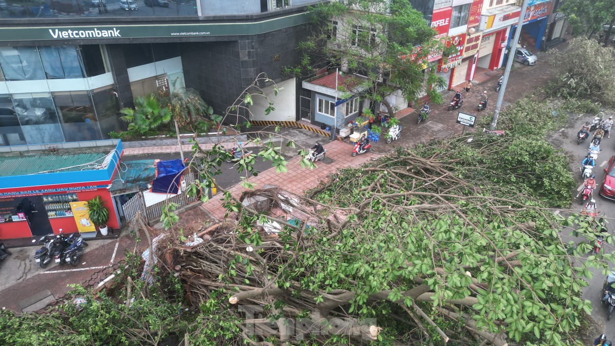 Đường phố H&agrave; Nội vẫn ngổn ngang c&acirc;y đổ, người d&acirc;n "vượt ải" &ugrave;n tắc đến c&ocirc;ng sở- Ảnh 5.