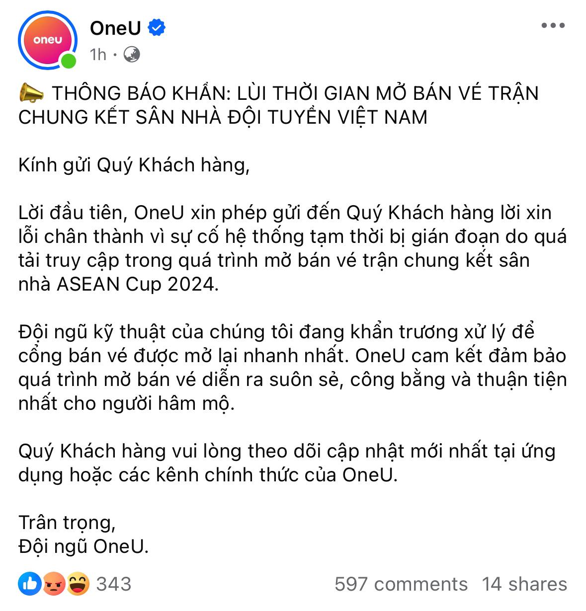 App mở b&aacute;n v&eacute; chung kết ASEAN Cup 2024 sập ngay sau khi mở b&aacute;n!- Ảnh 2.