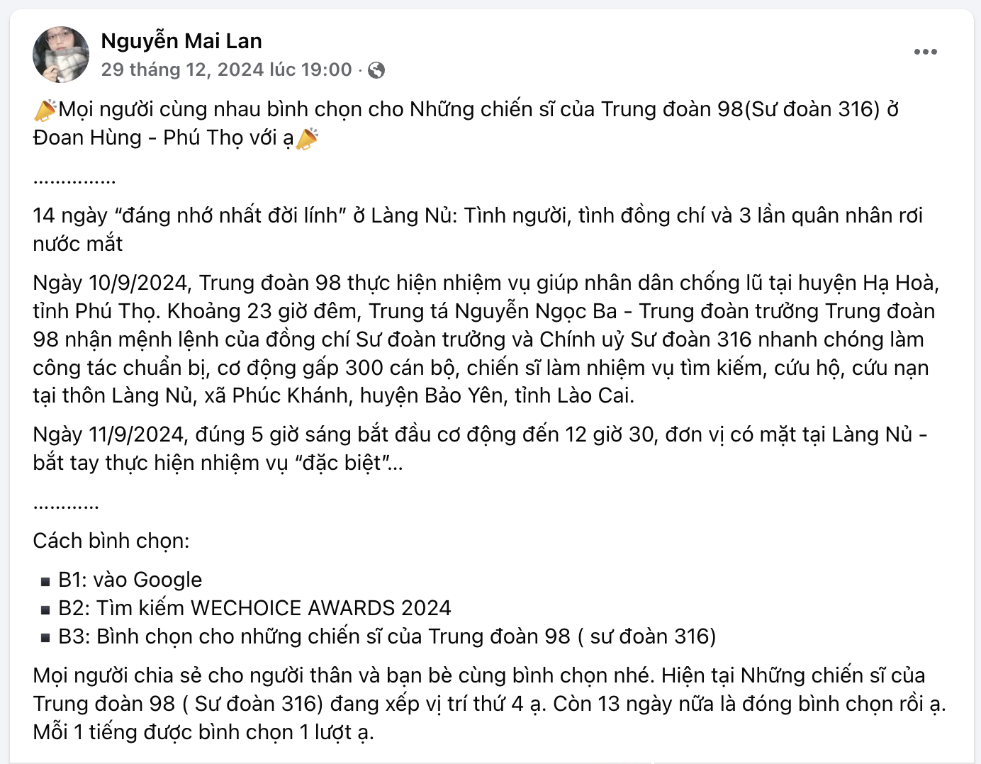 B&igrave;nh chọn WeChoice Awards 2024: Những chiến sĩ Trung Đo&agrave;n 98 đ&atilde; vượt 1 triệu lượt vote từ cộng đồng- Ảnh 7.
