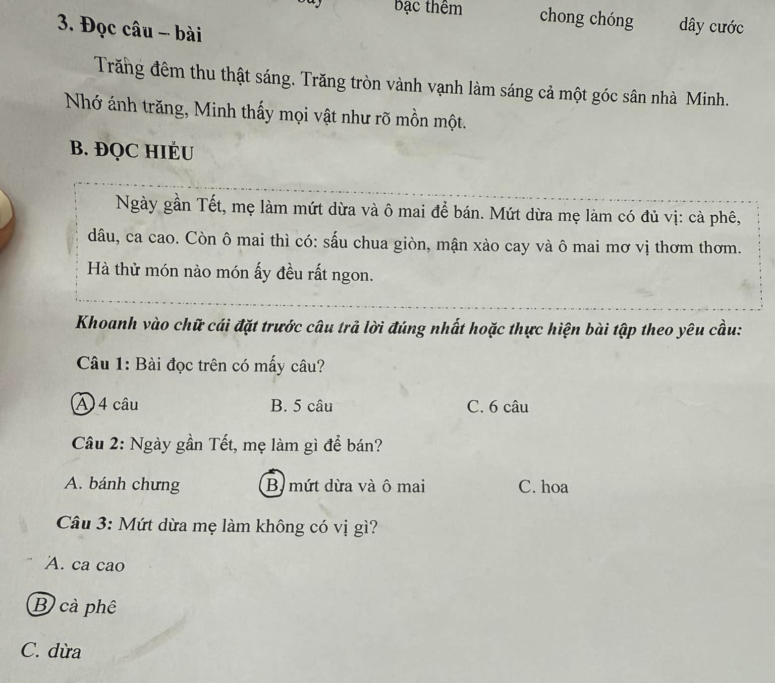 Bài tập tiếng Việt về mứt ngày Tết gây tranh cãi dữ dội: Mứt dừa không có vị… dừa, sao lạ lùng thế này?- Ảnh 1.