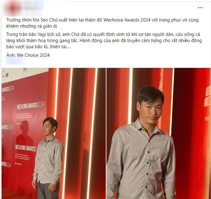 Hình ảnh một vị trưởng thôn trên thảm đỏ WeChoice Awards bỗng “bùng nổ” cõi mạng, chuyện gì xảy ra?- Ảnh 3.