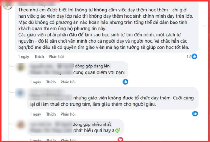 Quan điểm gây tranh cãi: "Đa số phụ huynh không ủng hộ việc dạy/học thêm có con em ở mức trung bình, yếu, thậm chí là cá biệt"- Ảnh 2.