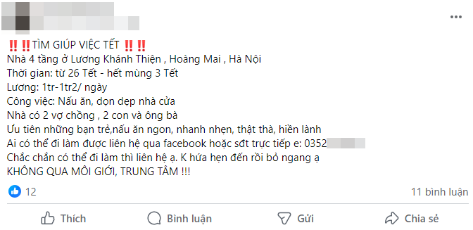 Giúp việc về quê full Tết, hội mẹ bỉm nháo nhào tìm người thay thế, chi gần 10 triệu mà vẫn chưa đâu vào đâu- Ảnh 4.