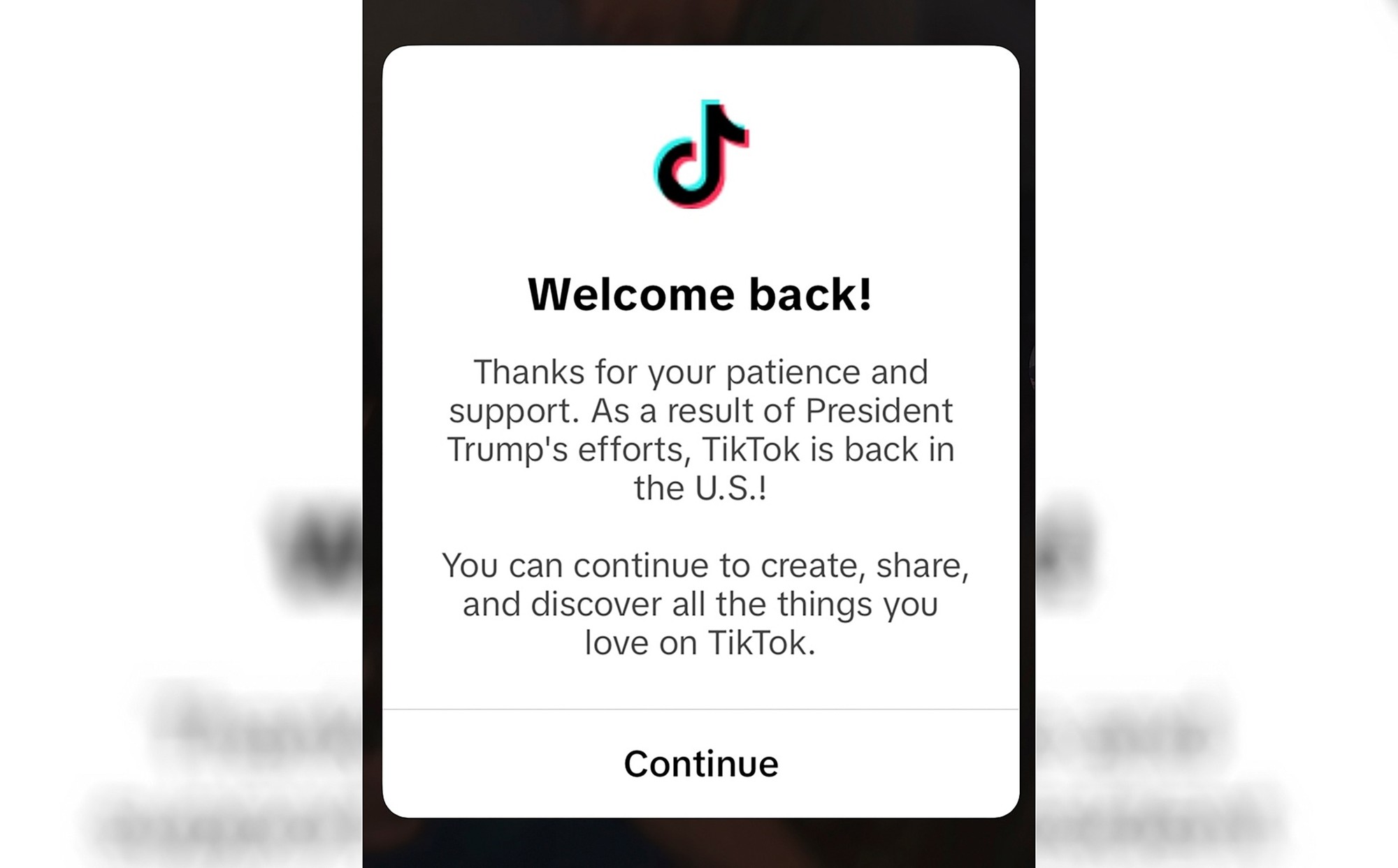 TikTok hoạt động trở lại tại Mỹ sau chưa đầy 1 ngày đóng cửa- Ảnh 1.