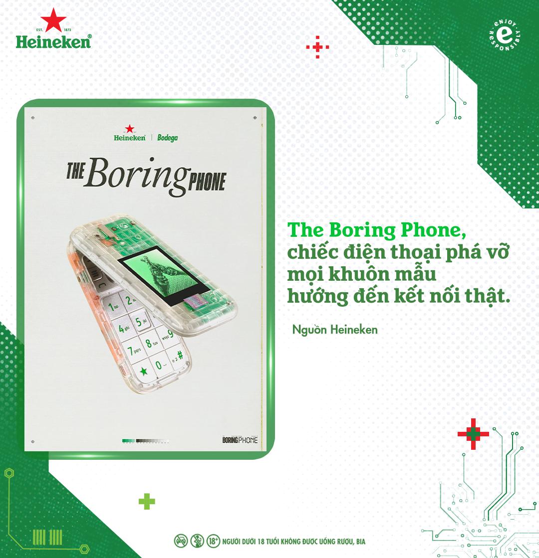 Màn hợp tác “không tưởng” Heineken X Bodega tạo nên thiết bị Boring Phone “chán nhưng mà chất”- Ảnh 1.